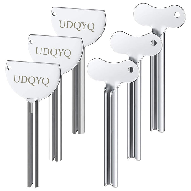 UDQYQ 6 pieces tube squeezer stainless steel tube squeezer metal tube press tube roller for toothpaste, hair dye, pigments, suitable for kitchen, bathroom, studio.