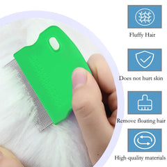 ZELHYEUU 4 Pieces Lice Comb, Metal Teeth Lice Comb, Flea Comb for Removing Fleas, Flea Tear Stain Remover Comb, Lice Comb, for Caring for and Removing Dandruff or Lice