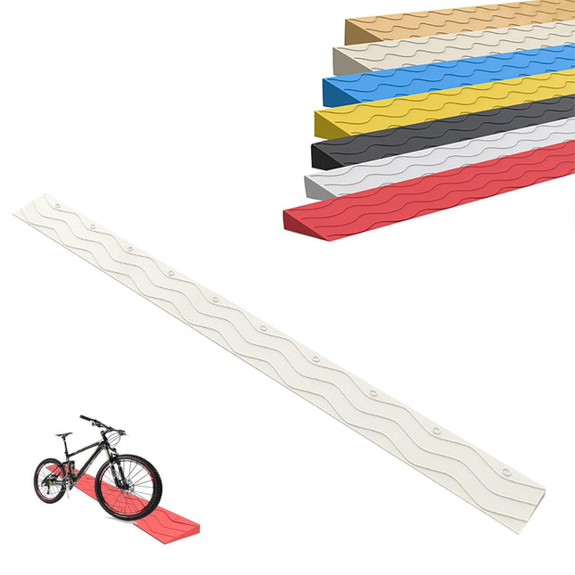 Yqyc 1-5.5 cm High Portable Curb Ramp, Non-Slip Threshold Ramp Door Threshold Ramp for Doors, Bathrooms, Supermarkets, Garage Entrances, Cuttable (Color : Beige, Size : 100x10x3.5cm)