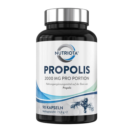 Propolis 2000mg | 90 high-dose propolis capsules | Natural immune system support, sore throat relief, and powerful antioxidant - Nutriota
