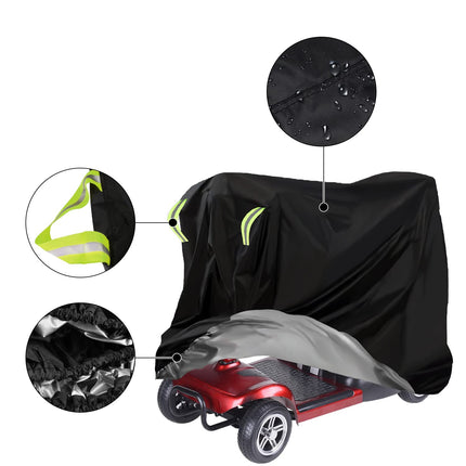 MaxAwe 170x 61x117cm Mobility Scooter Cover, Waterproof Mobility Scooter Cover, 420 Oxford Cover Heavy Duty Mobility Scooter Cover with Elastic Band for Disabled Scooter Protective Cover