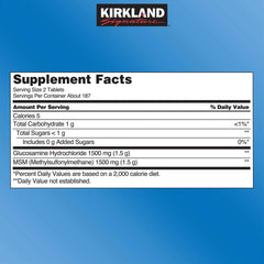 Kirkland Signature Extra Strength Glucosamine HCI 1500mg, With MSM 1500 mg, Super Size Value Package 375-Tablets by Kirkland Signature