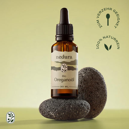 nedura® ORGANIC Oregano Oil [100% NATURAL] +82% Carvacrol - Food-Grade Oregano Oil - Versatile Essential Oil with High Dosage - Organic Oregano Oil from Spain - 30ml