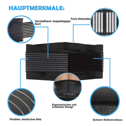 Paskyee Lower Back Support Belt for Men and Women with 6 Bars - Back Brace for Scoliosis &amp; Sciatica Pain Relief