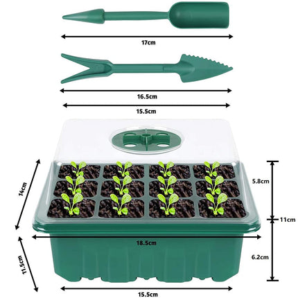 flintronic 5 Pack 60 Cell Indoor Greenhouse Propagator, Mini Greenhouse Propagation Set, Greenhouse Propagator with Lid and Ventilation, 10 Plant Markers, Propagation Tray for Gardens and Vegetable Gardens