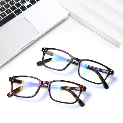 COJWIS Reading Glasses 2 Pack Blue Light Blocking Glasses Spring Hinge Anti Dizzy Women and Men Lightweight Eyeglasses (2 Color Mix, 4.00, multiplier_x)