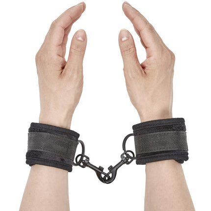 Obaie Soft Cuffs - Polyester and Metal Handcuffs - BDSM Toys for Beginners - Handcuffs Sex Bed - Erotic Handcuffs for Couples - BDSM Handcuffs for Bondage - Black