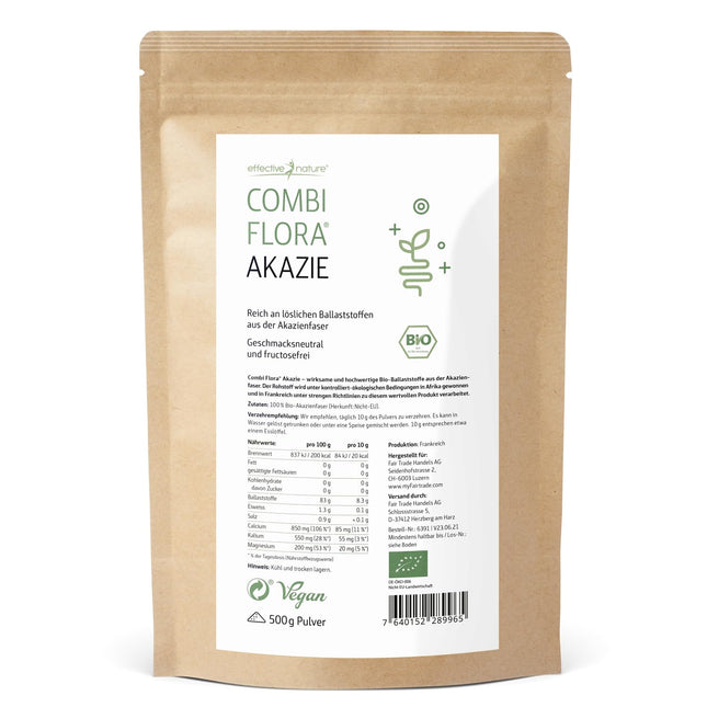 Acacia Fiber Powder Organic - 500 g - 80% Fiber Content - 50 Day Supply - Organically Certified &amp; Naturally Pure - No Additives