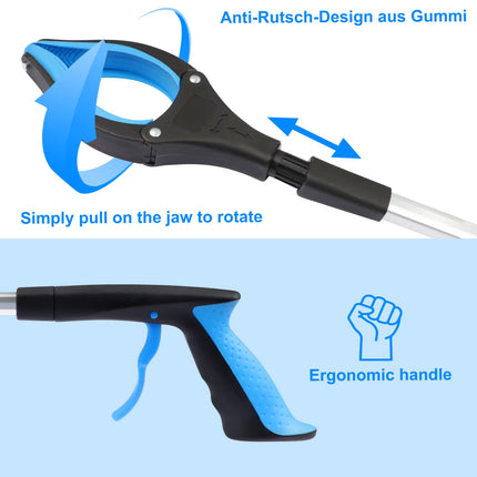 OITUGG 2 Pack Grabbers for Seniors - 83cm Grabber with Magnetic Tips and 90° Rotatable Head - Garbage Tongs with Ergonomic Handle - Telescopic Grabber for Seniors - 32.6 Inch Grabber Arm