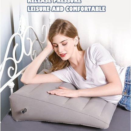 MShengM Inflatable Wedge Pillow - Lightweight and Portable Travel Wedge Pillow for Sleeping, Reading, Post-Surgery and Leg Elevation, Triangular Pillow with Washable Cover, Sleeping Wedge Pillow