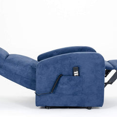 POLTRONE ITALIA Chanel 2 Motors PERSONALIZED Armchair with 2 Wheels Micro Spring Seat Fluffy Blue