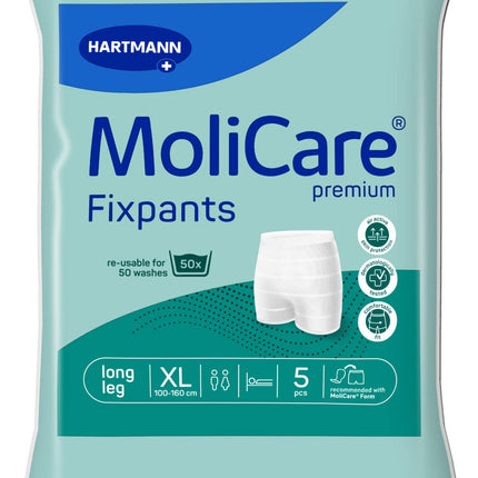 Hartmann 9477984 MoliCare Premium Fixpants Incontinence Pads, XL, Green, 5 Pack