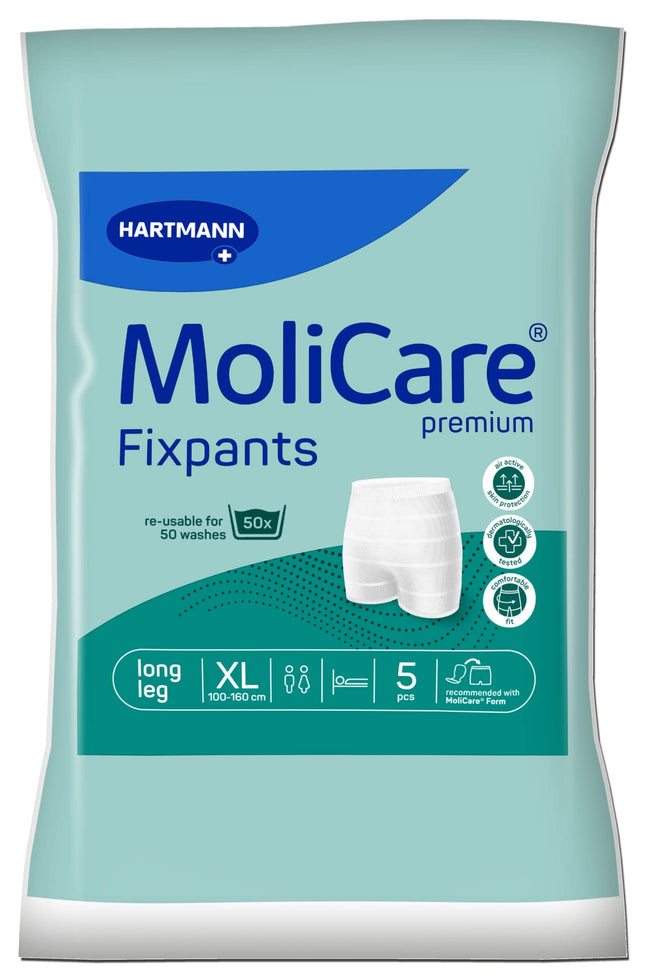 Hartmann 9477984 MoliCare Premium Fixpants Incontinence Pads, XL, Green, 5 Pack