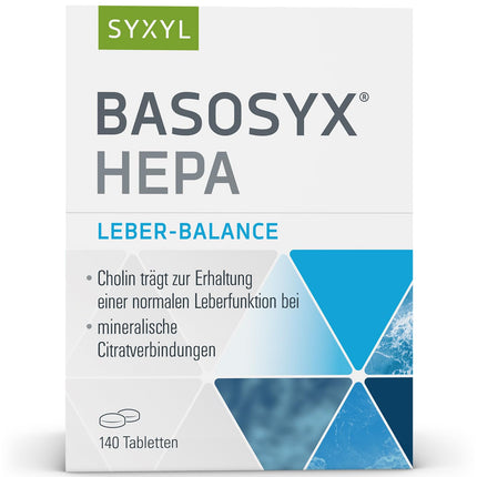 SYXYL Basosyx Hepa Tablets/Dietary supplement with choline to maintain normal liver function &amp; zinc for acid-base balance / 140 tablets in blister pack