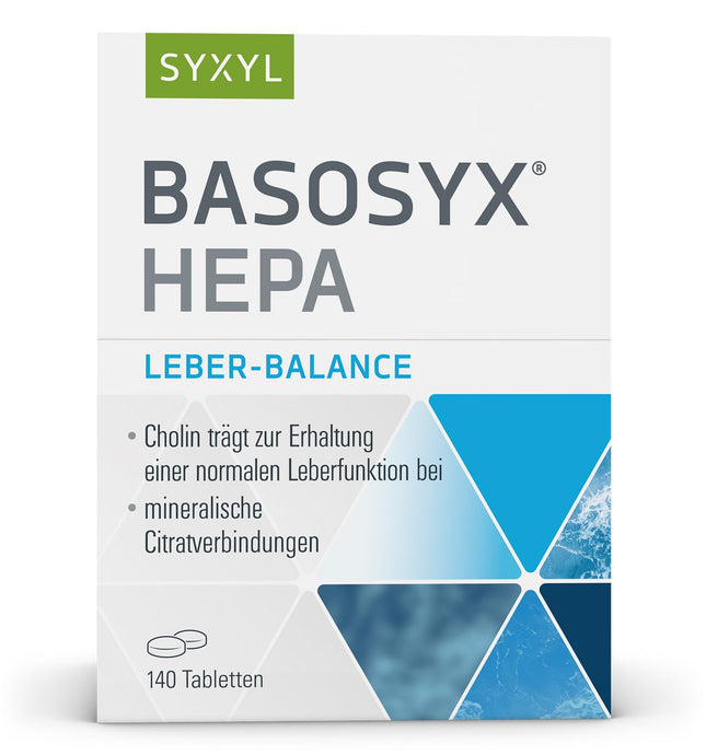 SYXYL Basosyx Hepa Tablets/Dietary supplement with choline to maintain normal liver function &amp; zinc for acid-base balance / 140 tablets in blister pack