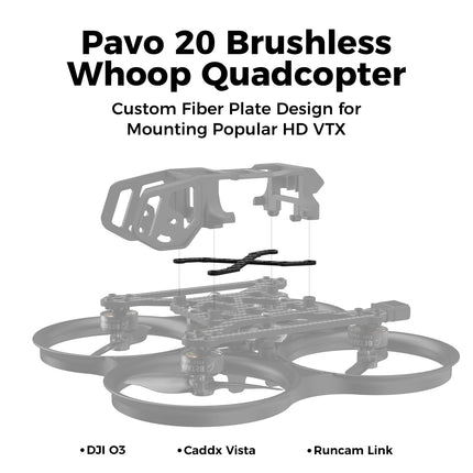 BETAFPV ELRS Pavo20 Brushless Whoop Quadcopter Lightweight 3S Cinewhoop with HD Digital Bracket, F4 2-3S 20A FC, 1103 8500KV Motor, COB LED Strip, for HD Digital VTX like DJI, Flight Indoors Outdoors
