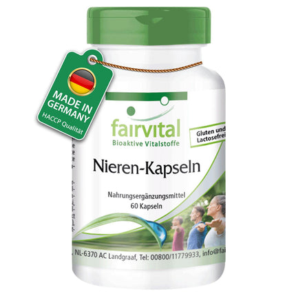 Fairvital | Kidney Capsules - 60 Capsules - HIGH DOSE - VEGAN - with cranberry, bearberry, dandelion, and more