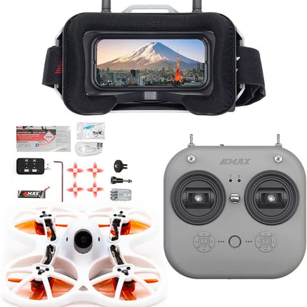 EMAX FPV Drone EZ Pilot Pro RTF Kit, First Person View Drones with 1200TVL E01 Camera, 25-100-200 VTX Switchable, Mini Drone with Goggles and E8 Radio Transmitter for Kids Adults and Beginners