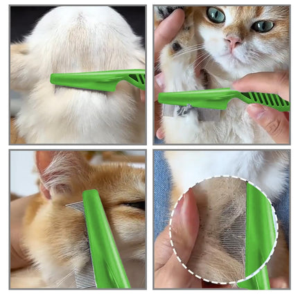 ZELHYEUU 4 Pieces Lice Comb, Metal Teeth Lice Comb, Flea Comb for Removing Fleas, Flea Tear Stain Remover Comb, Lice Comb, for Caring for and Removing Dandruff or Lice