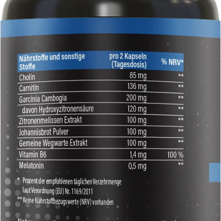 BRNR DARK BRNR Night Formula with Melatonin and L-Carnitine, Metabolic Formula with Choline and Vitamin B6, 120 Capsules