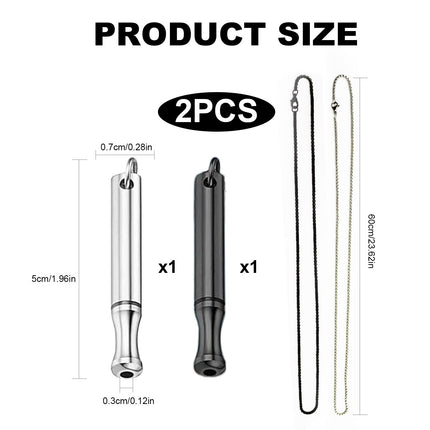 2 pieces smoking cessation aid, V2 necklace smoke-free original, breathing chain smoke-free aid smoking cessation chain with whistle, anxiety breathing necklace with resistance, against smoking cessation necklace