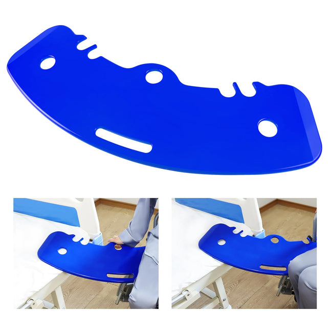 LOSCHEN Transfer Board, Patient Pusher for Transferring Patients or Disabled Persons from Wheelchair to Bed, Toilet, Bathtub, Car Pusher with One Handle, Notches (Blue)