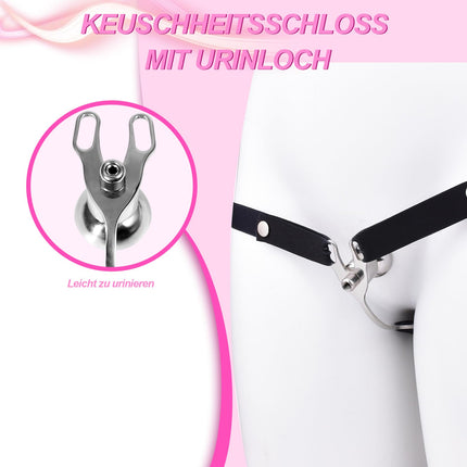 Chastity Cage Men with Anti-Fall Chastity Belt Sissy Fake Woman Penis Cage Folding Inverted Cock Cage Clip Male Large SM Sex Toy for Men (Black, 3233+Belt)