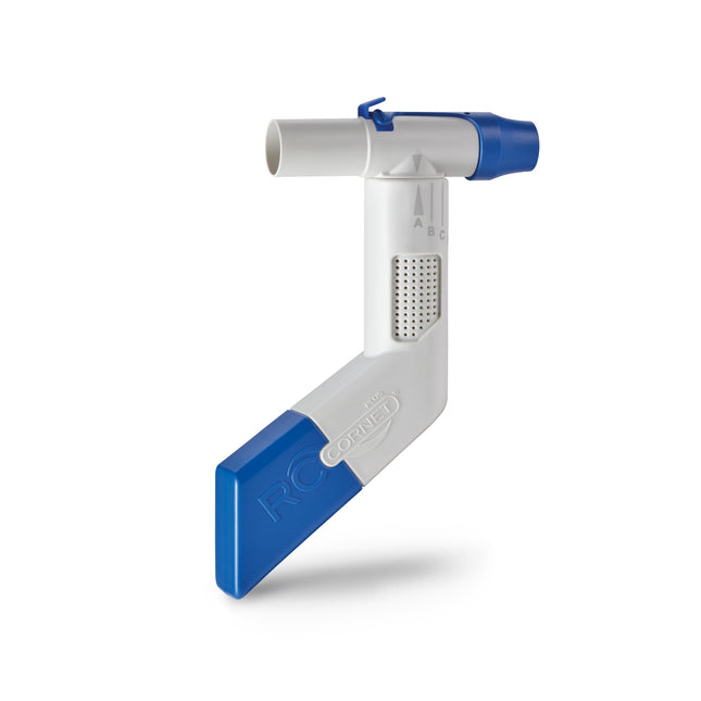 CEGLA RC-Cornet PLUS respiratory therapy device reduces coughing, loosens mucus, relieves shortness of breath – integrated connection for inhalation devices for inhalation, clears lower airways, helps to breathe easier