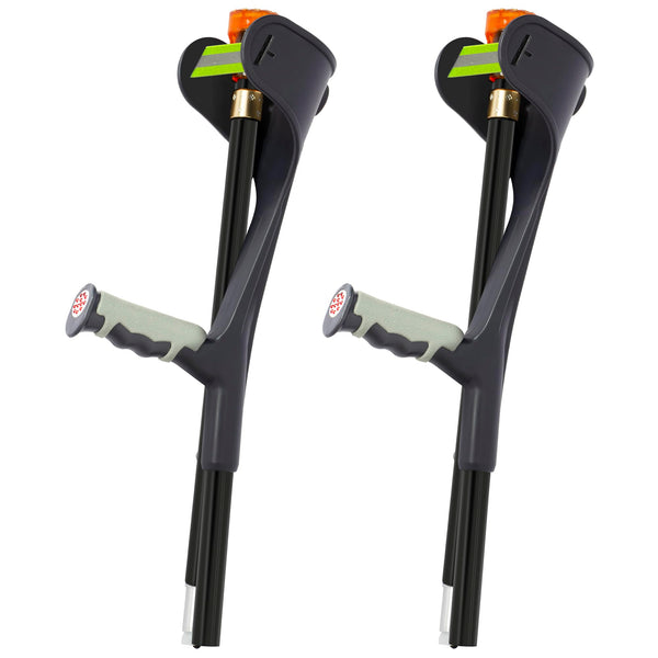 OUUTMEE walking sticks foldable crutches foldable (x2 pieces), foldable forearm crutches black, walking sticks foldable, rehabilitation exercises crutches for adults, lightweight crutches walking aids