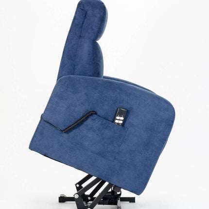 POLTRONE ITALIA Chanel 2 Motors PERSONALIZED Armchair with 2 Wheels Micro Spring Seat Fluffy Blue