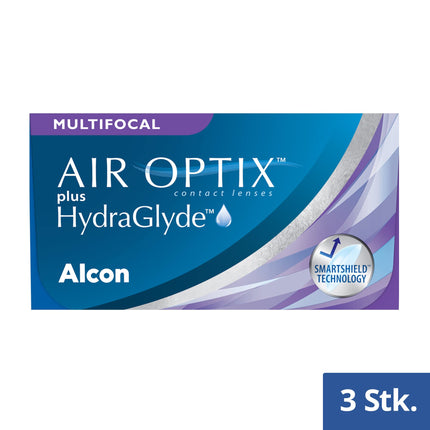 Air Optix plus HydraGlyde Multifocal monthly soft lenses | 3 lenses | BC 8.6 mm | DIA 14.2 mm | ADD LOW | +2.00 diopters