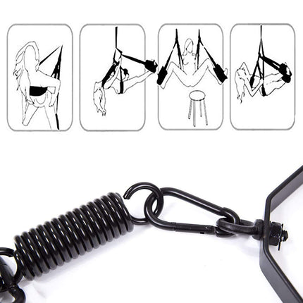 BDSMAGE Love Swing Sex Swing Sex Swings Loveswing SM Set Bondage Set BDSM Sex Toys for Couples (Black)