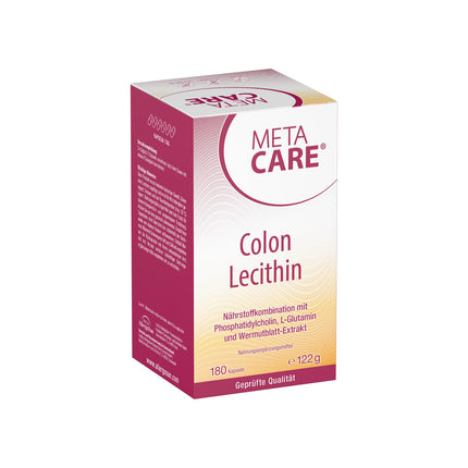 META CARE Colon Lecithin – High-quality phosphatidylcholine – L-glutamine – Plant-based supplement with wormwood leaf extract – High dosage – Vegan – 180 Capsules