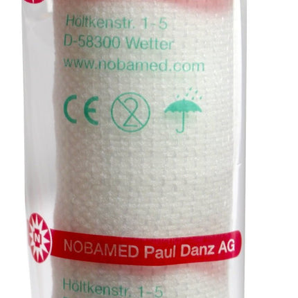 NOBA 20 gauze bandages, fixation bandages, 8 cm x 4 m, individually wrapped in foil