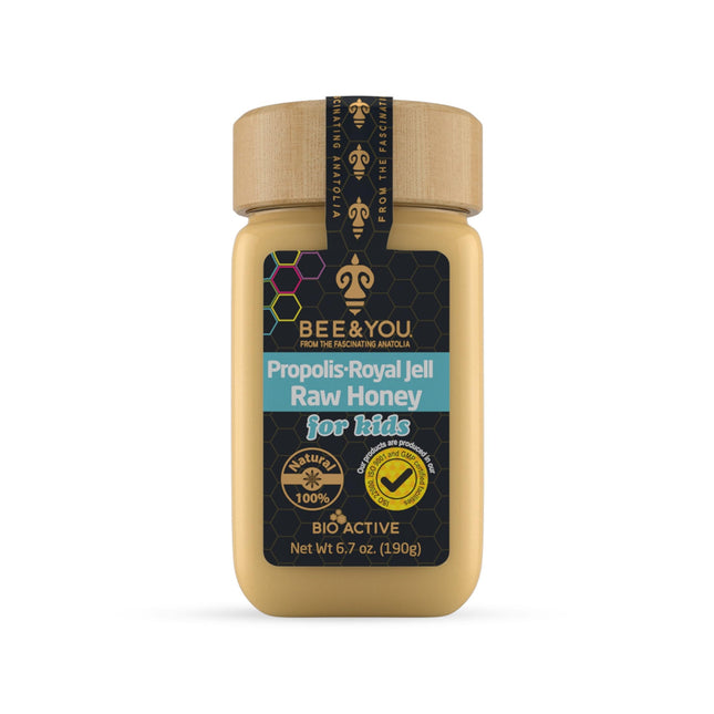 BEE &amp; YOU Propolis, Royal Jelly, Raw Honey for Children – Formulated to support children's immune systems – 100% natural and free from chemicals, dyes, GMOs, gluten, and soy