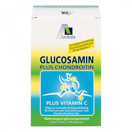 Avitale Glucosamine 500 mg Chondroitin 400 mg Capsules, 180 Capsules, 1 Pack (1 x 192.4 g)