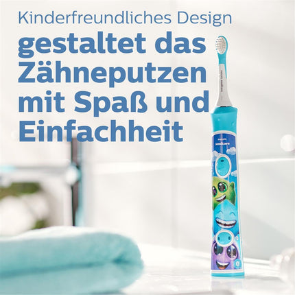 Philips Original Compact brush heads for the Sonicare for Kids sonic toothbrush (for children 3 years and older) – 4-pack, in blue (model HX6034/33)