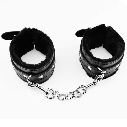 Comfortable Restraints Plush + Pu Bracelet Wrist Handcuffs Bondage Belt Cuff Toy