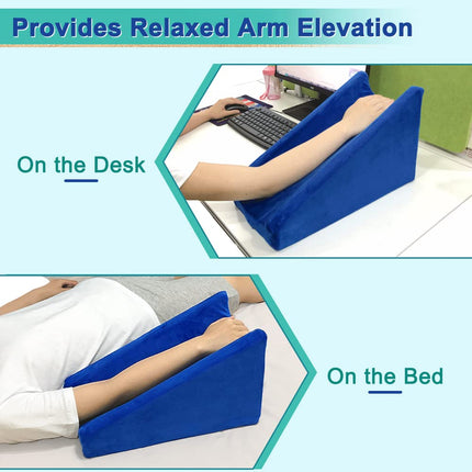 Arm elevation pillow, support arm wedge, elevation pillow after surgery, raised wedge arm pillow for sleeping, wheelchair arm pad, elbow pillow, post-surgery recovery
