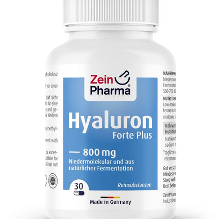 ZeinPharma Hyaluronic Acid Forte Plus Capsules 800 mg, 500-700 kDa - 30 vegan capsules from natural fermentation