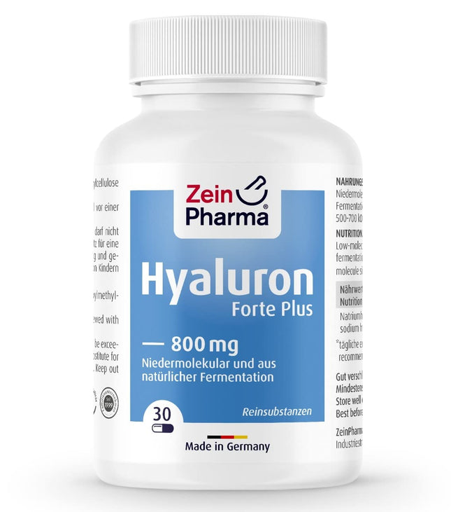 ZeinPharma Hyaluronic Acid Forte Plus Capsules 800 mg, 500-700 kDa - 30 vegan capsules from natural fermentation