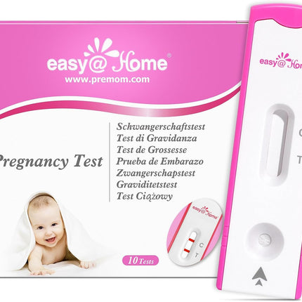 Easy@Home 10 x Pregnancy Test Early Test: Early detection with high sensitivity 10 mIU/ml Fast and reliable HCG test cassette for precise results