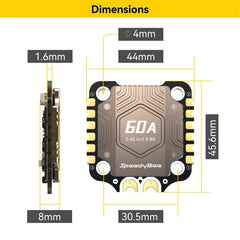 BLS 60A 30x30 4in1 ESC Board: 3-6S Supports for F405 V3 V4 FPV Drone Flight Controller FC Stack