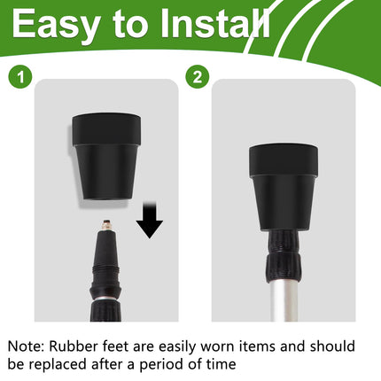 Pack of 4 crutch rubber, 19mm walking stick rubber buffers, non-slip rubber tips, replacement walking stick rubber tips for crutches, walking sticks, trekking poles, senior walking stick accessories