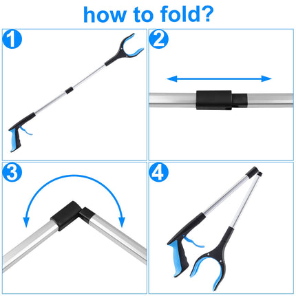 OITUGG 2 Pack Grabbers for Seniors - 83cm Grabber with Magnetic Tips and 90° Rotatable Head - Garbage Tongs with Ergonomic Handle - Telescopic Grabber for Seniors - 32.6 Inch Grabber Arm