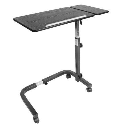 KMINA - Overbed table on castors, height-adjustable, hospital bed side table, nursing bed, bed with castors, black