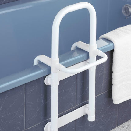WENKO Secura Bathtub Entry Aid, Load Capacity up to 150 kg, Durable Aluminium/Plastic, 23 x 52 x 22.5-39 cm, White