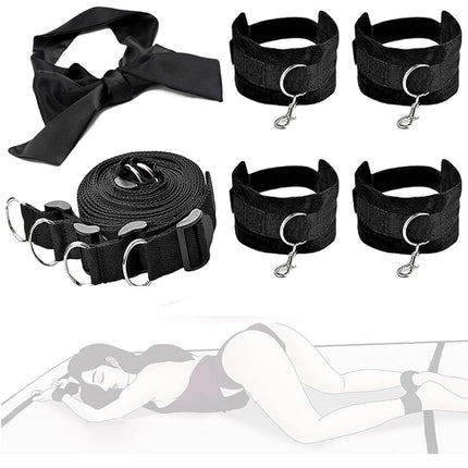 BondageSet Bed Restraints Sex Toy for Couples Extreme Bed Restraints with Handcuffs, Bed Set Bed Restraints Ankle Cuffs