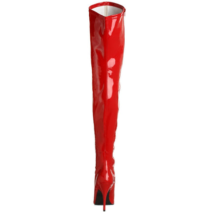 Higher heels PleaserUSA over-the-knee boots Seduce-3000 patent red size 39