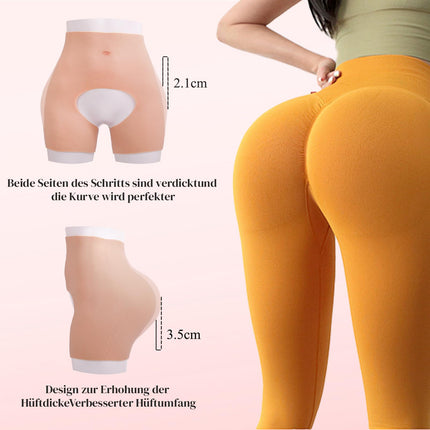 Minaky Crossdresser Silicone Panties Hip Lifting Hollow Out Crotch, Silicone Fake Butt Pants Huge Hips for Transgender Drag Queen Crossdressing Cosplay, Ivory White